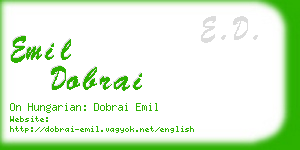 emil dobrai business card